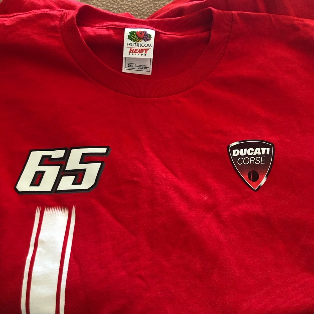 Ducati Corse Capirossi No. 65 2XL Logo Race  Red Short Sleeve Tee - Men's